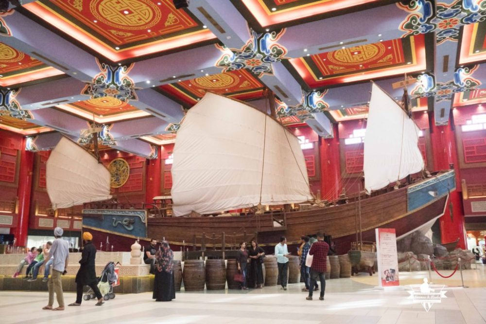 A big model of boat inside Ibn Battuta Mall.